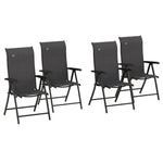 Outdoor Rattan Folding Chair Set W/ Adjustable Backrest | Set-of-4