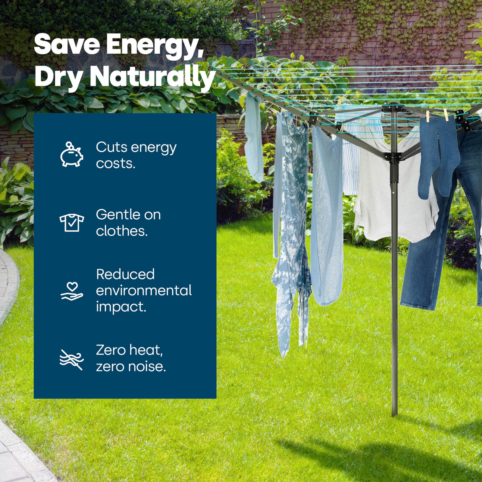 4-arm Rotary Clothes Airer - Charcoal