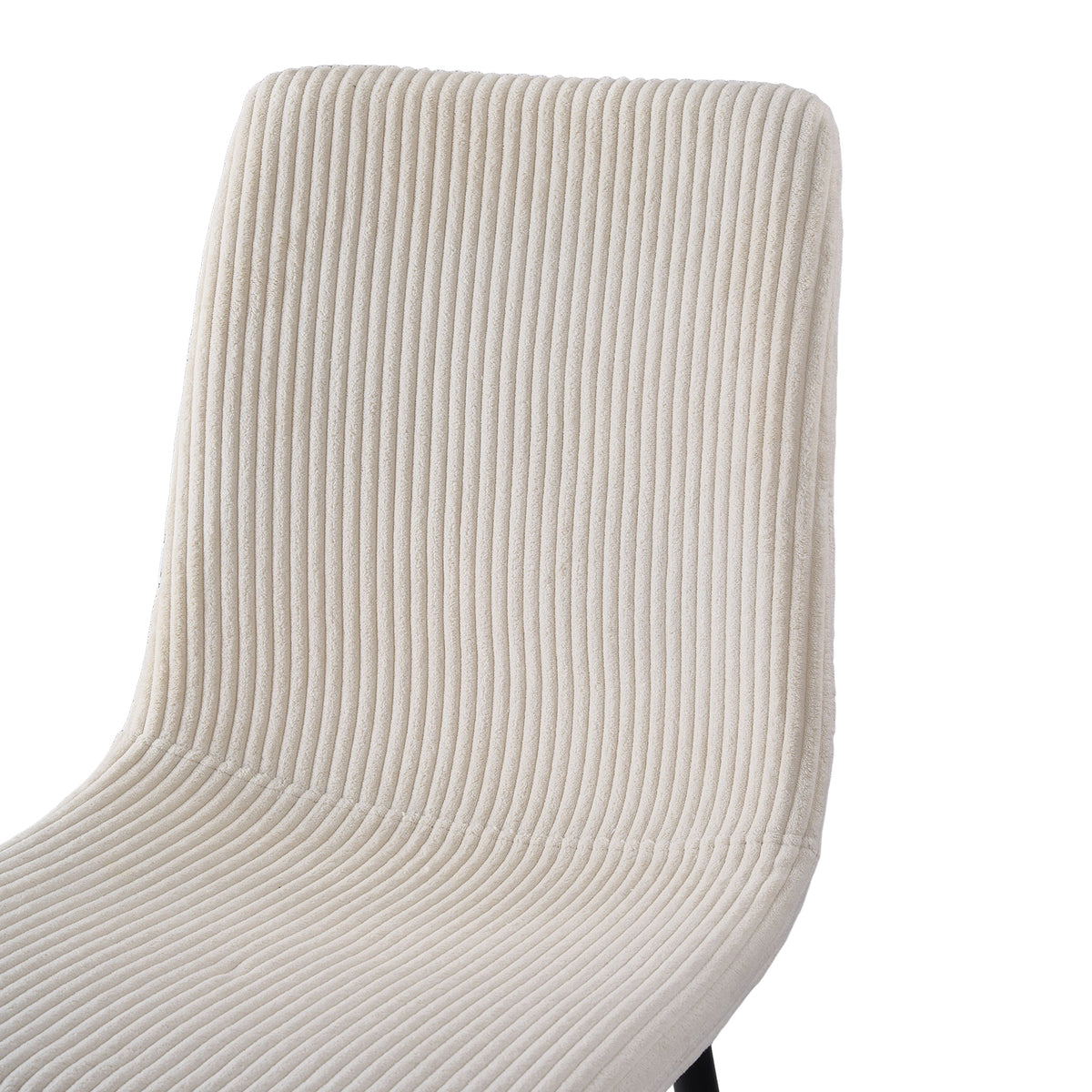 Corduroy Upholstered Dining Chairs | Set of 2 | Beige