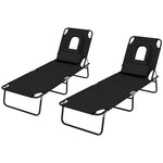 Set Of 2 Sun Lounger Recliner Chairs | Set of 2 | Black