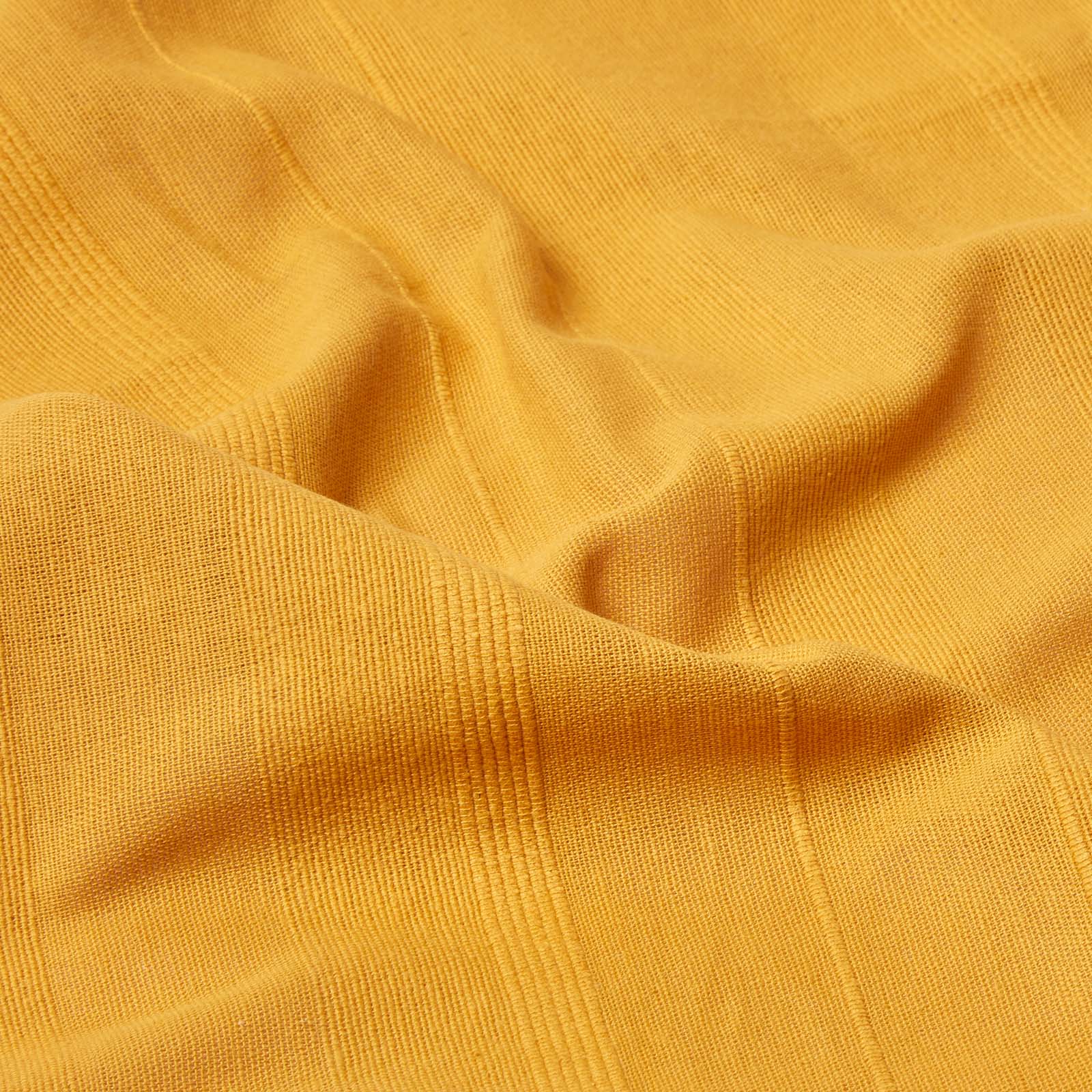 Cotton Rajput Ribbed Throw | 225cm x 255cm | Mustard