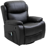 Massage Recliner Manual W/ Footrest Remote | Black