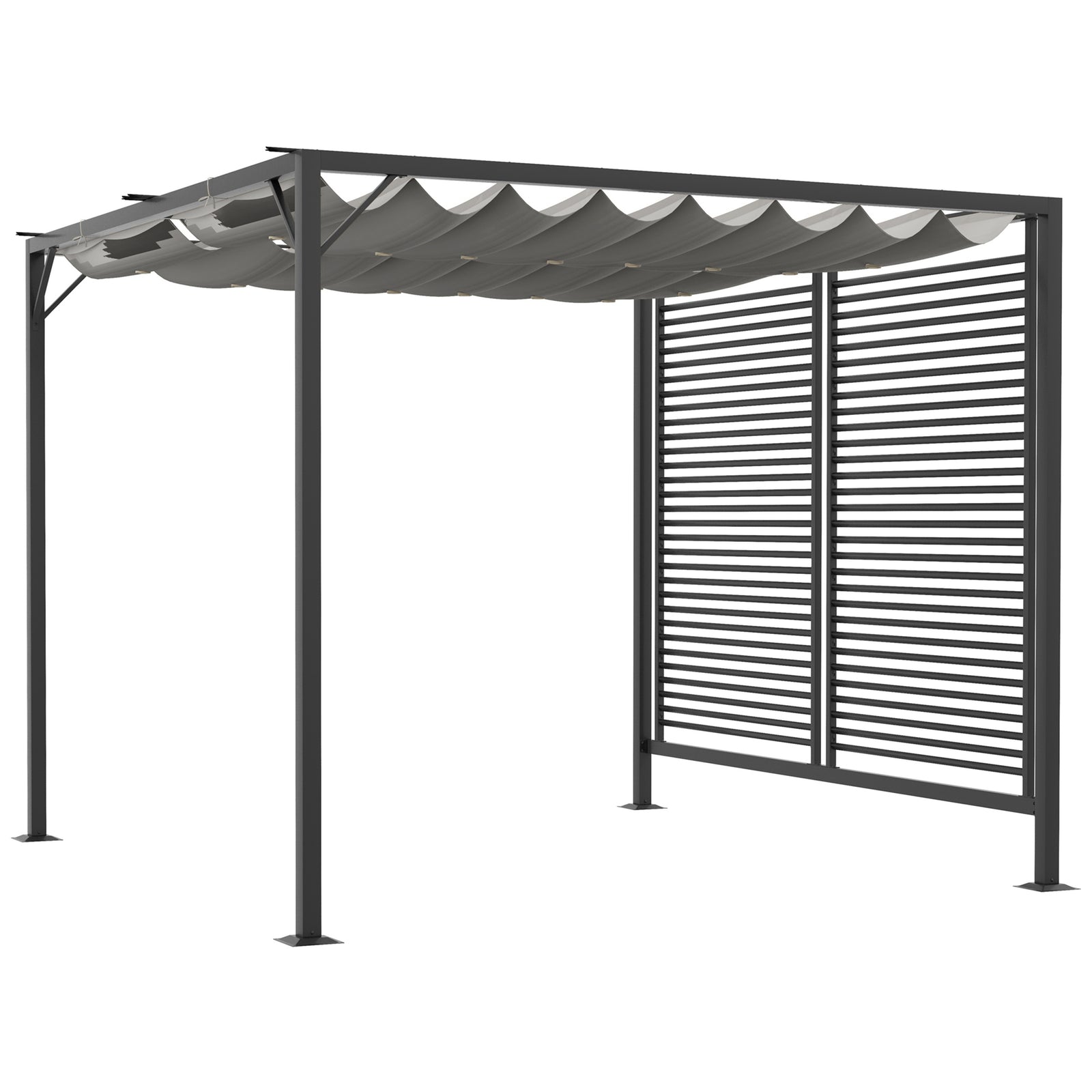Metal Pergola Patio Sun Shelter Grape Tent Canopy Uv Cut | Gray