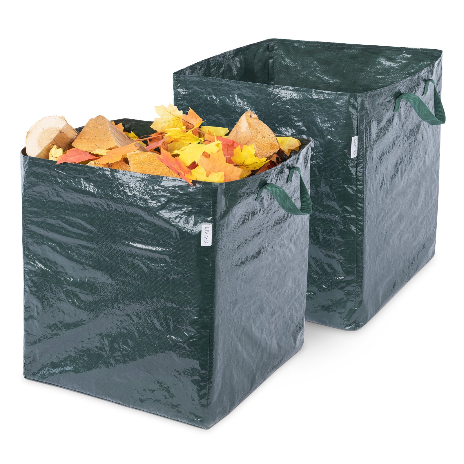 Livivo 82l Garden Waste Bags Set Of 2 Tear Resistant Waterproof Rubbish Sacks