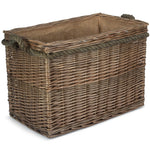 Wicker Rectangular Rope Handled Log Basket | Large | Brown