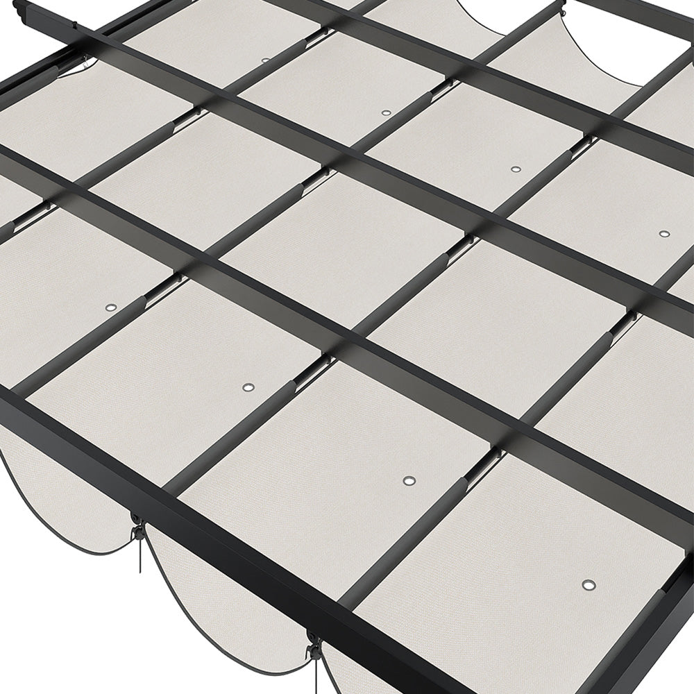 3m X 3m Aluminium Outdoor Retractable Pergola,pa-coated Polyester Canopy,flat Roof Sunshade Canopy For Patio Or Garden