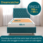 Electric Blanket Heated Bed Underblanket Polyester Detachable Control 3 Heat Settings | Single | White