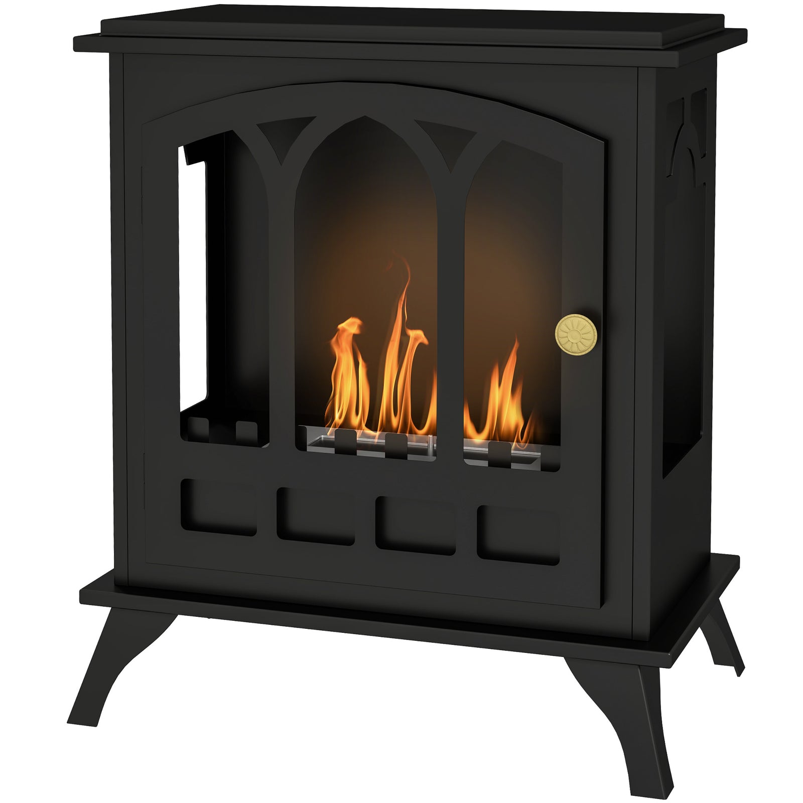 HOMCOM 21" Bioethanol Fireplace Stove For Indoor, Ethanol Fireplace
