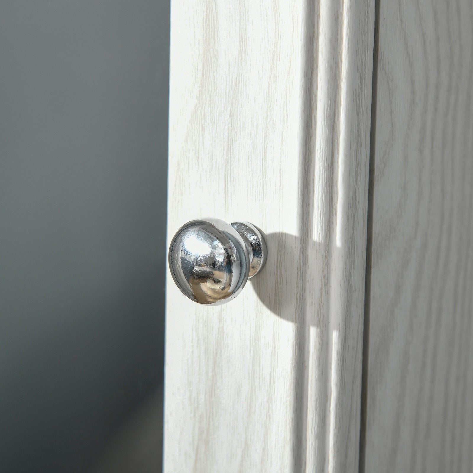 Jewelry Cabinet Full Length Mirror 360° Swivel Lockable | One Size | White