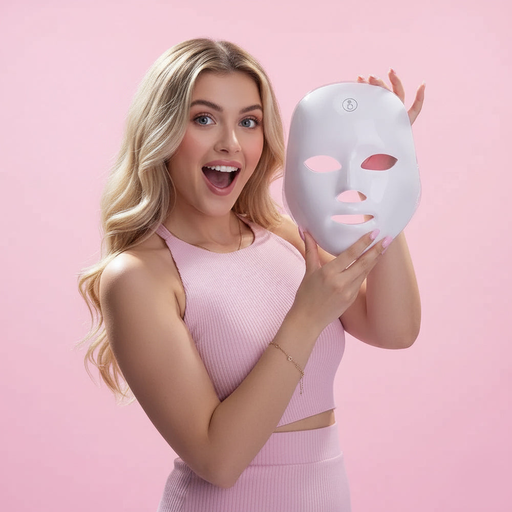 Ovey London LED Facial Beauty Mask 7 Color Light Therapy For Skin Wellness, Calming Support, And Radiance Enhancement