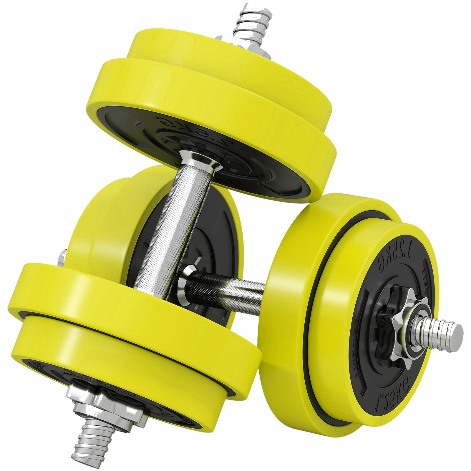 Adjustable 20kgs Barbell & Dumbbell Set For Home Gym | 20kg | Yellow