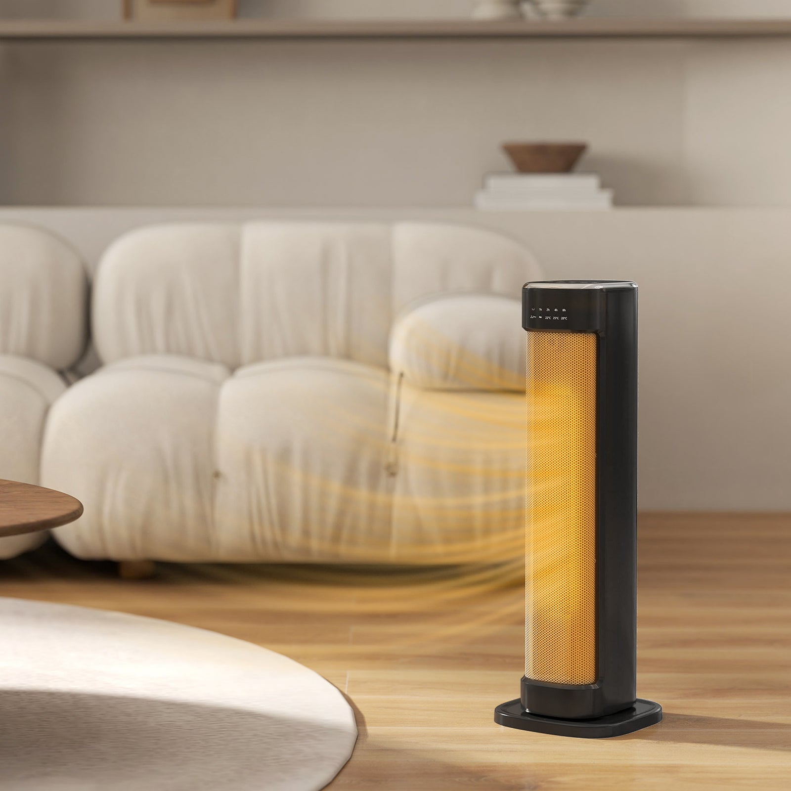 Ceramic Electric Heater, 2000w Space Heater With Timer | Black