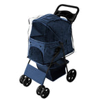 Pet Stroller With Rain Cover | Blue