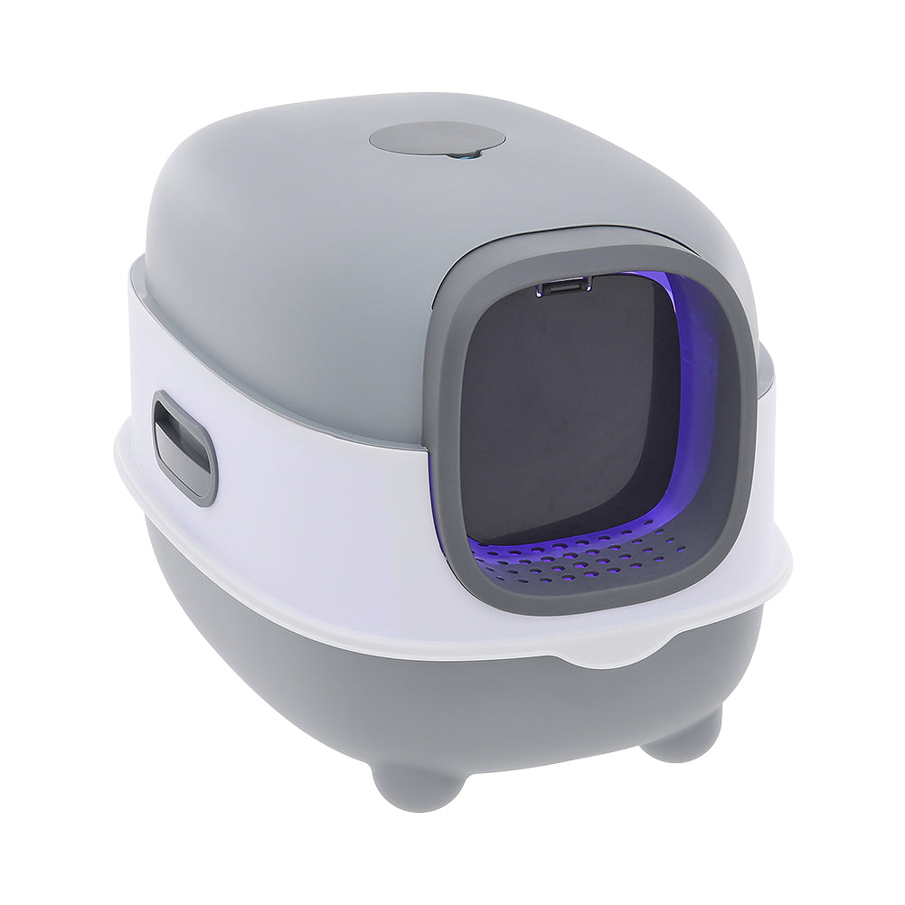 Large Hooded Cat Toilet Litter Box With Uv Sterilization