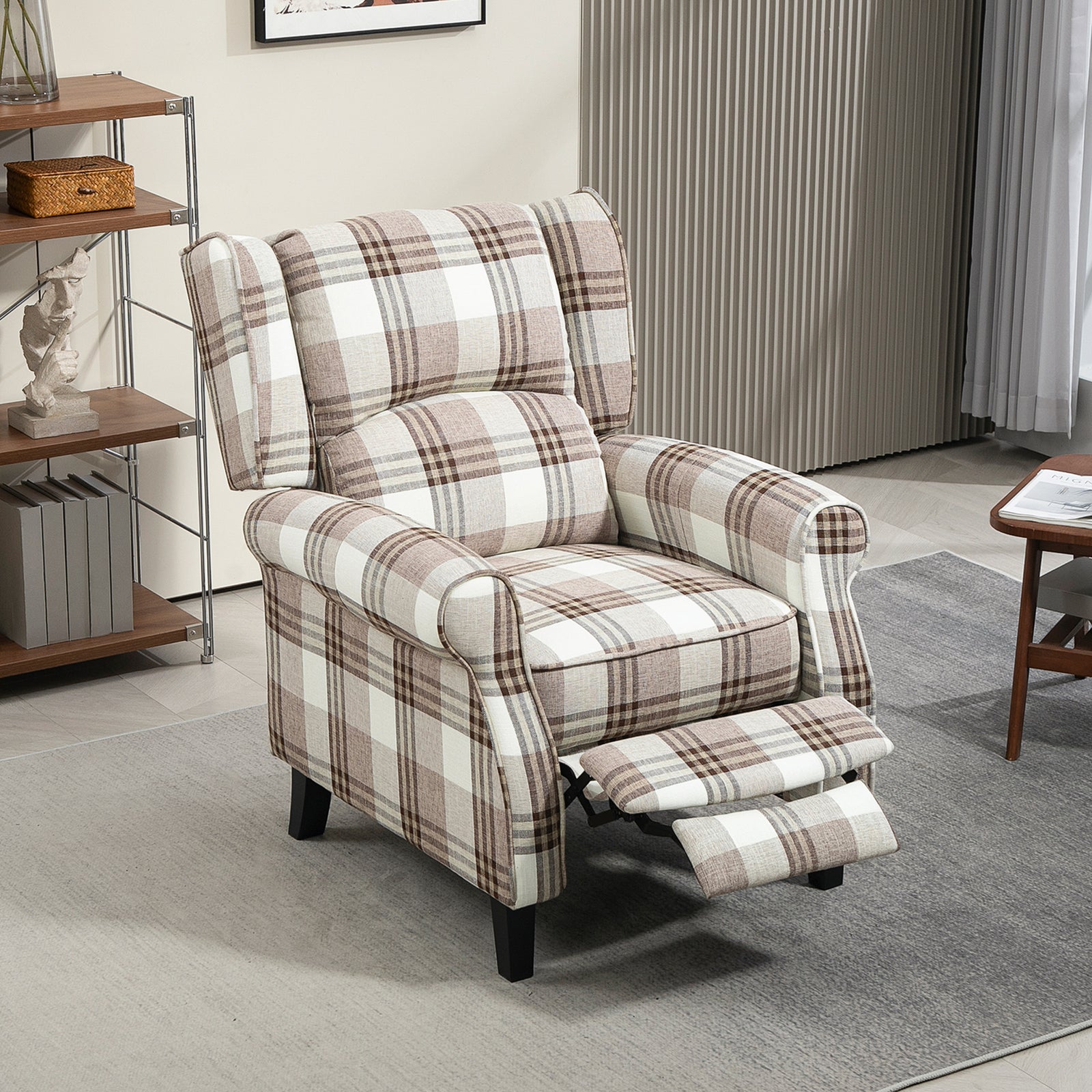 Recliner Chair Wingback Living Room | Brown