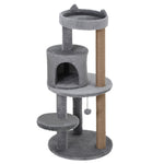 4 Tiers 104cm Cat Tree W/ Scratching Posts Perches  Hanging Ball | Gray