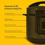 Pressure King Pro - 12-in-1 5l Digital Pressure Cooker | 5l | Black