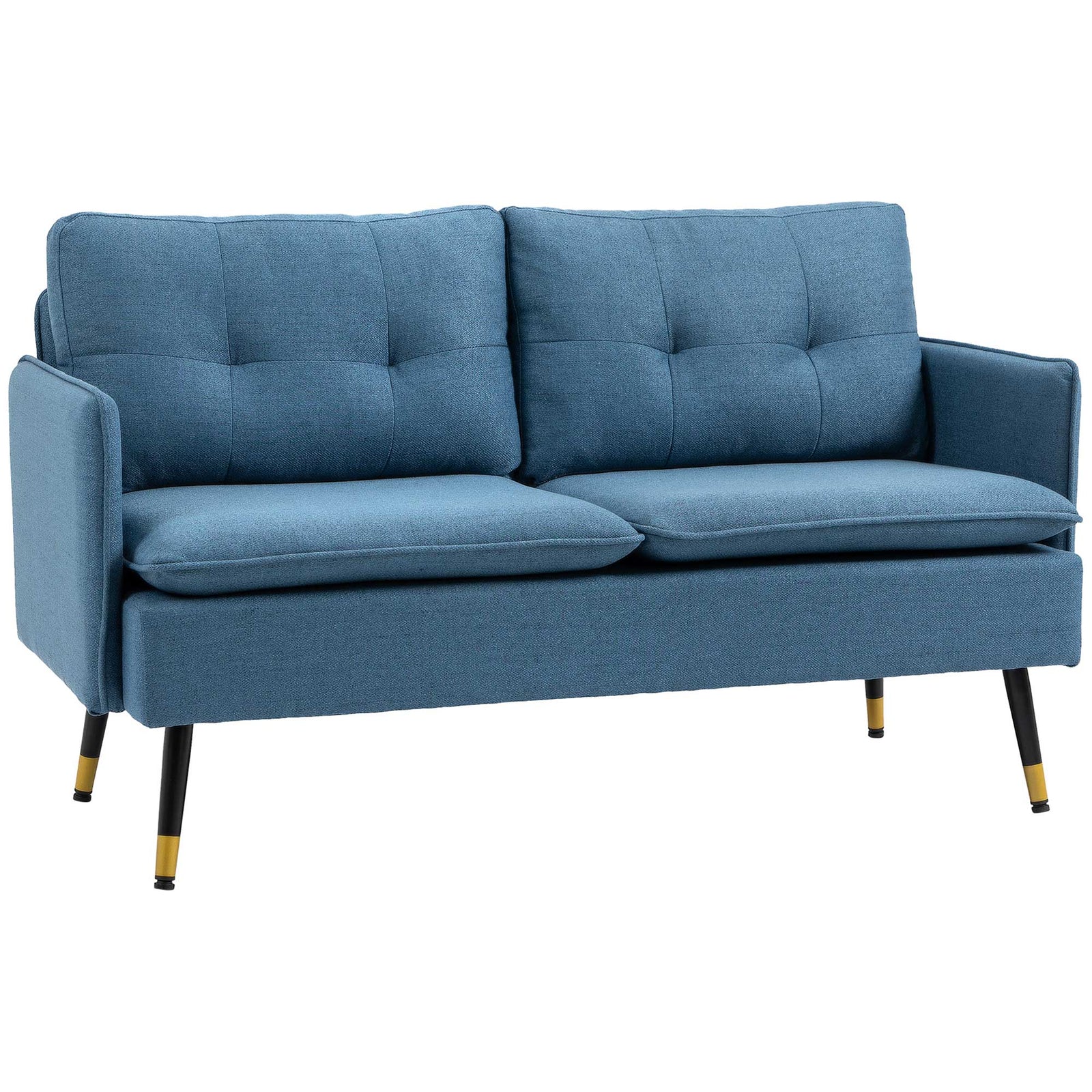 Modern Upholstered Two Seater Sofa For Bedroom | One Size | Blue