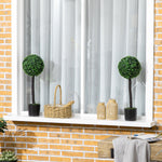 Set Of 2 60cm Potted Artificial Plants Boxwood Ball Trees