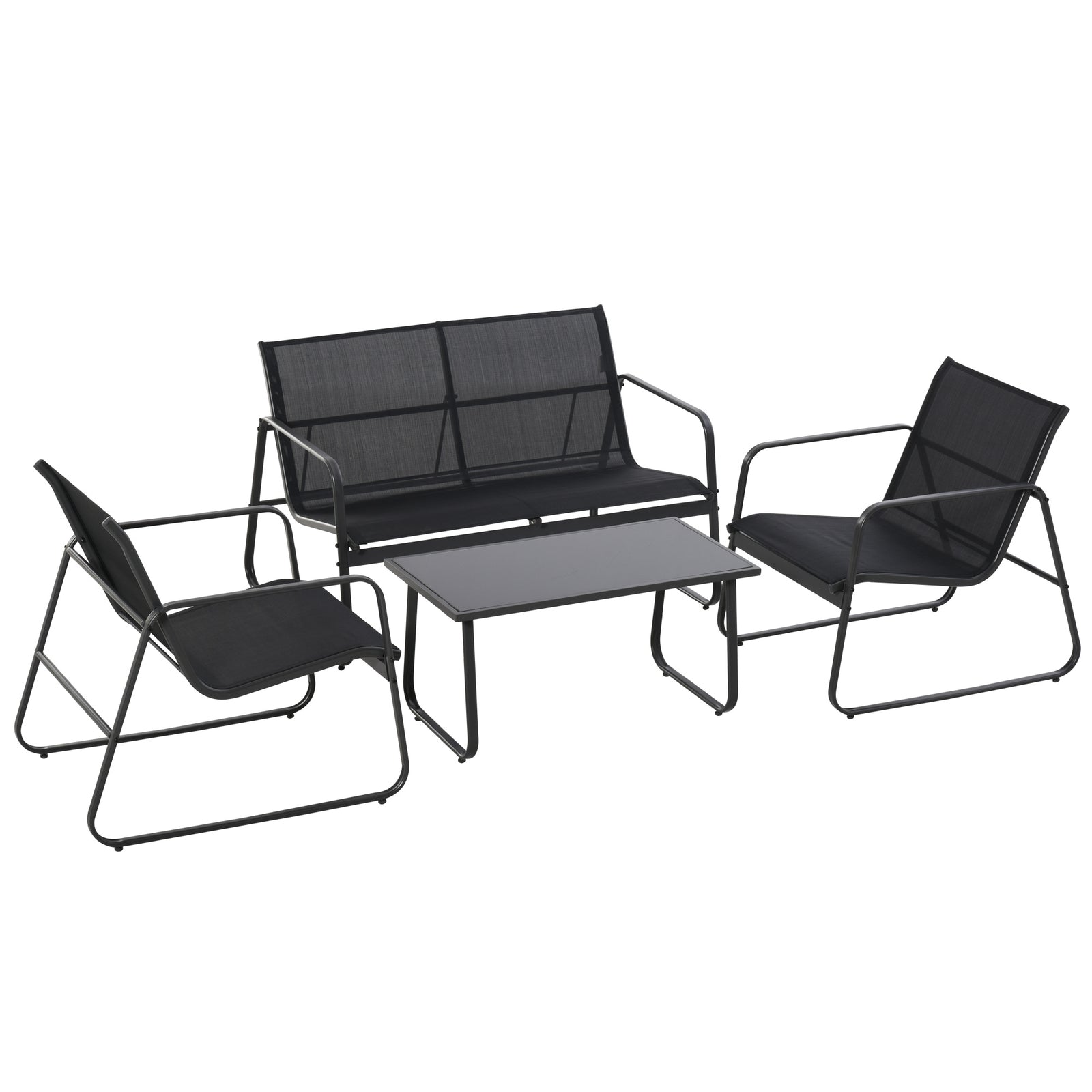 4 Piece Garden Furniture Set W/ Chairs & Table