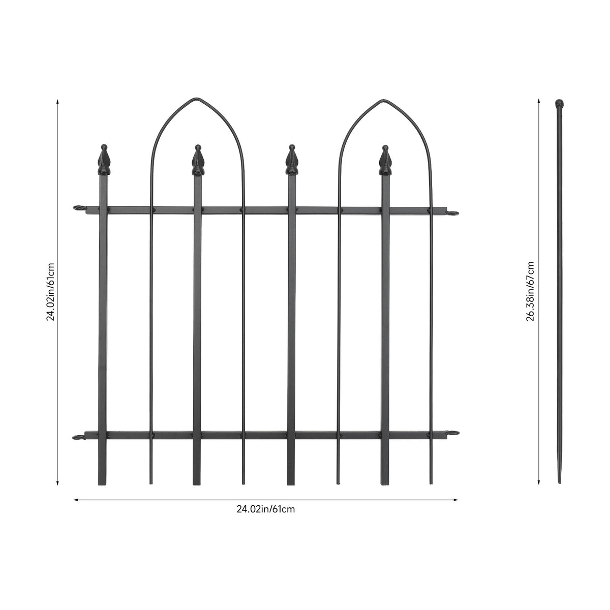 Breeins 5-pack Decorative Gothic Metal Garden Fence Panels