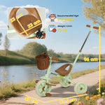 AIYAPLAY Toddler Trike With Adjustable Parent Handle Basket For Kids