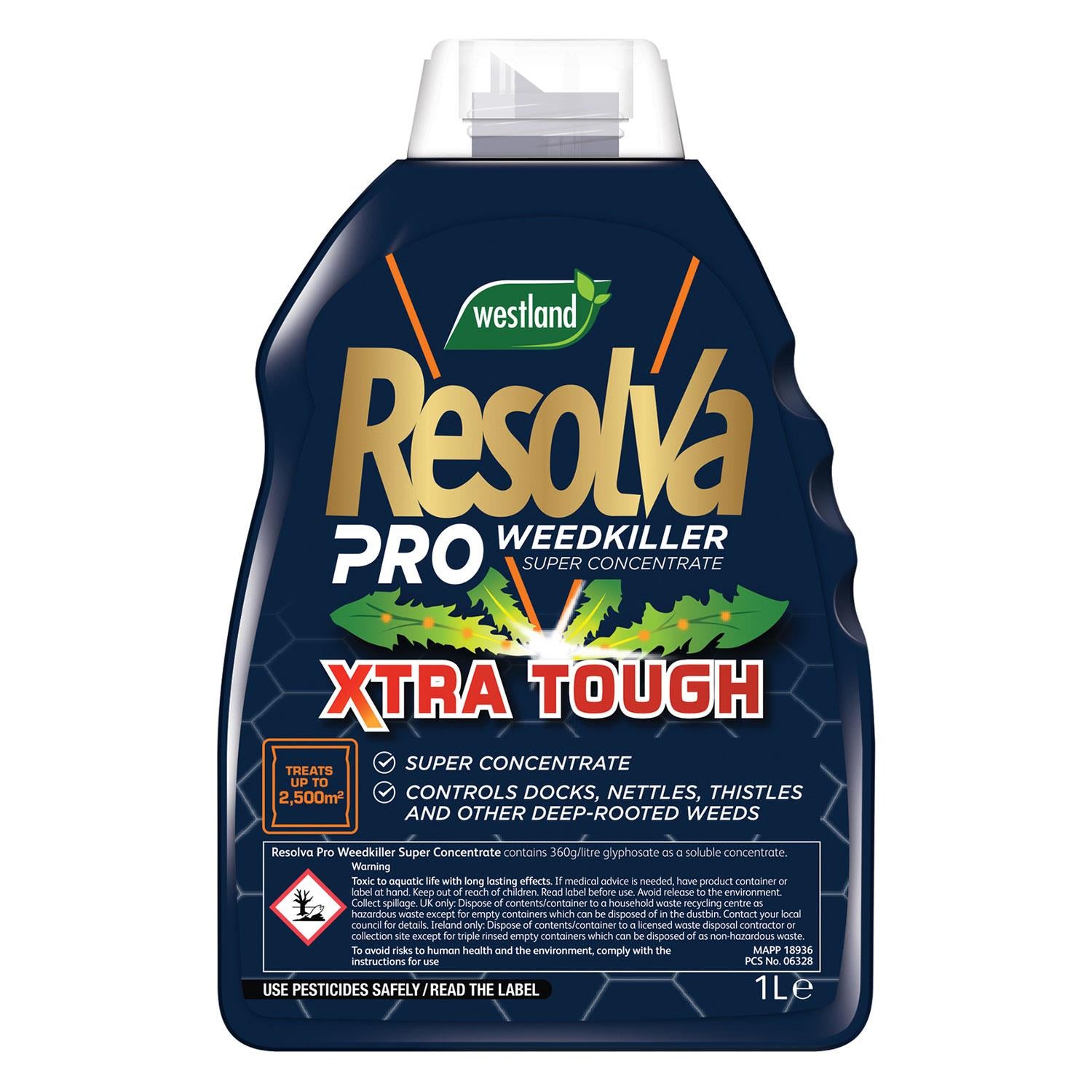 Pro Weedkiller Super Strenght Concentrate Xtra Tough Treats 2500m2 1l