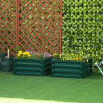 Set Of 2 Galvanized Raised Garden Bed | Green