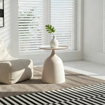 Modern Minimalist Cold-rolled Steel Side Table | Cream White
