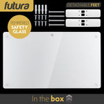 Electric Wifi Glass Radiator Panel Heater White Wall Mounted Or Floor Standing Bathroom Safe Timer And Thermostat | 1500w | White