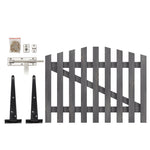 Rustic Wooden Garden Gate With Arched Top Weathered Gray Finish | Medium | Grey