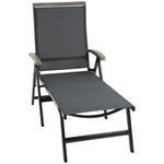 Outdoor Folding Sun Lounger W/ Adjustable Backrest | Gray