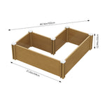L-shaped Raised Garden Bed Planter, Wood-grain Pp Plastic With Open Bottom, Outdoor Vegetable & Flower Planter Box