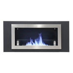 45 Inch Silver Wall Mount Fireplaces Steel Stainless Indoors Bio-ethanol Fireplaces