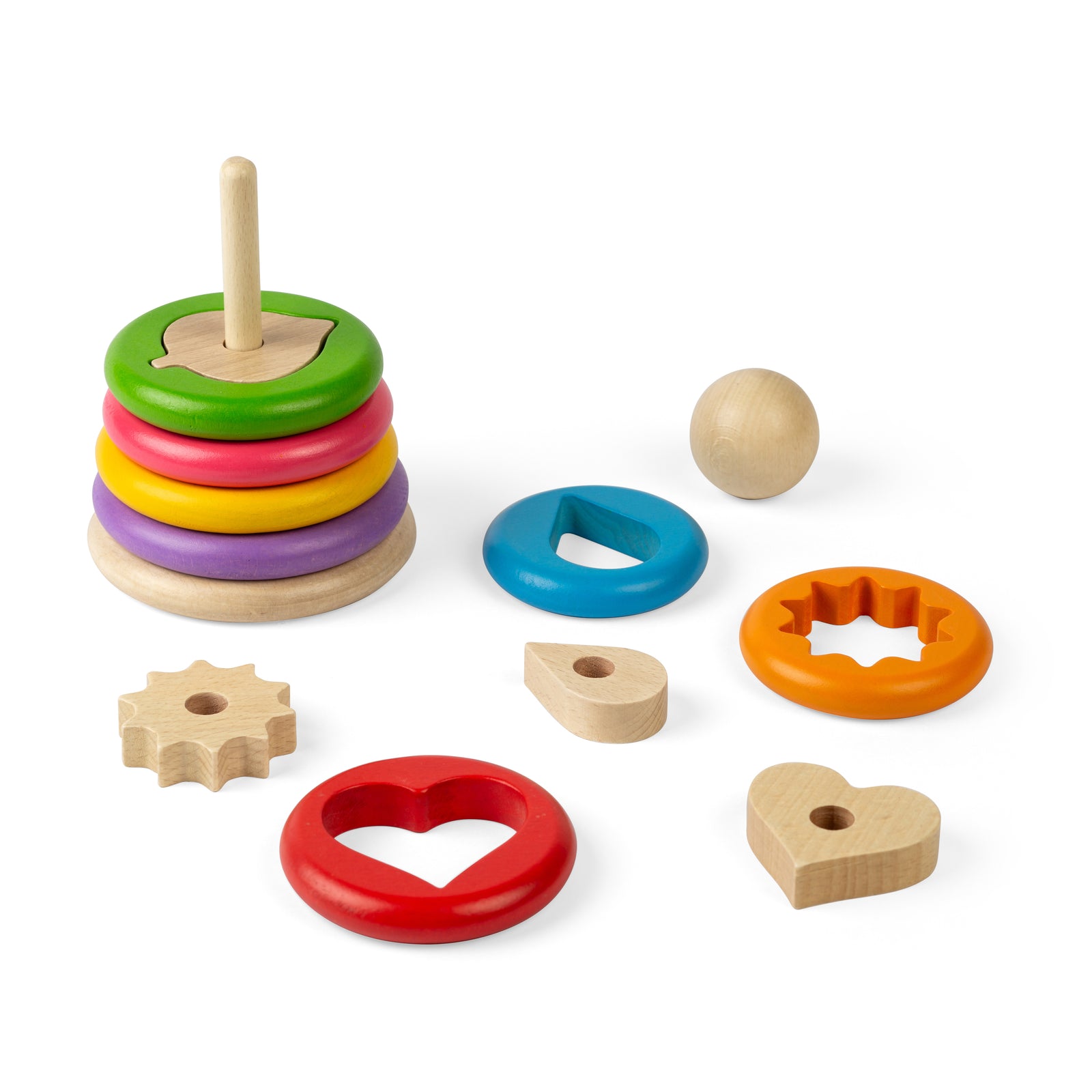 Wooden Secret Shape Stacker Puzzle