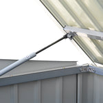Garden Storage Shed Bike Metal Pent Tool Shed House Galvanized Steel Can Put 3-4 Bicycles (d105x W210x H130cm) | Grey
