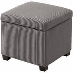 40cm Ottoman Storage Box With Removable Lid, Foot Rest | Grey