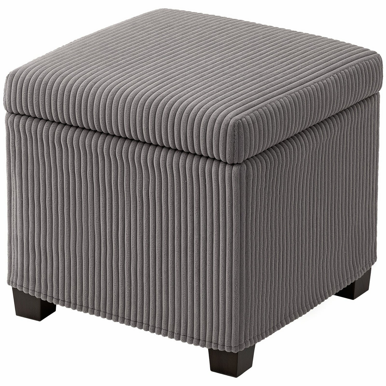 40cm Ottoman Storage Box With Removable Lid, Foot Rest | Grey
