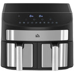 Oil Free Dual Air Fryer 10 In 1 8l With Sync Finish Timer
