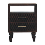 Arno Bedside, Mango Wood, Dark Brown