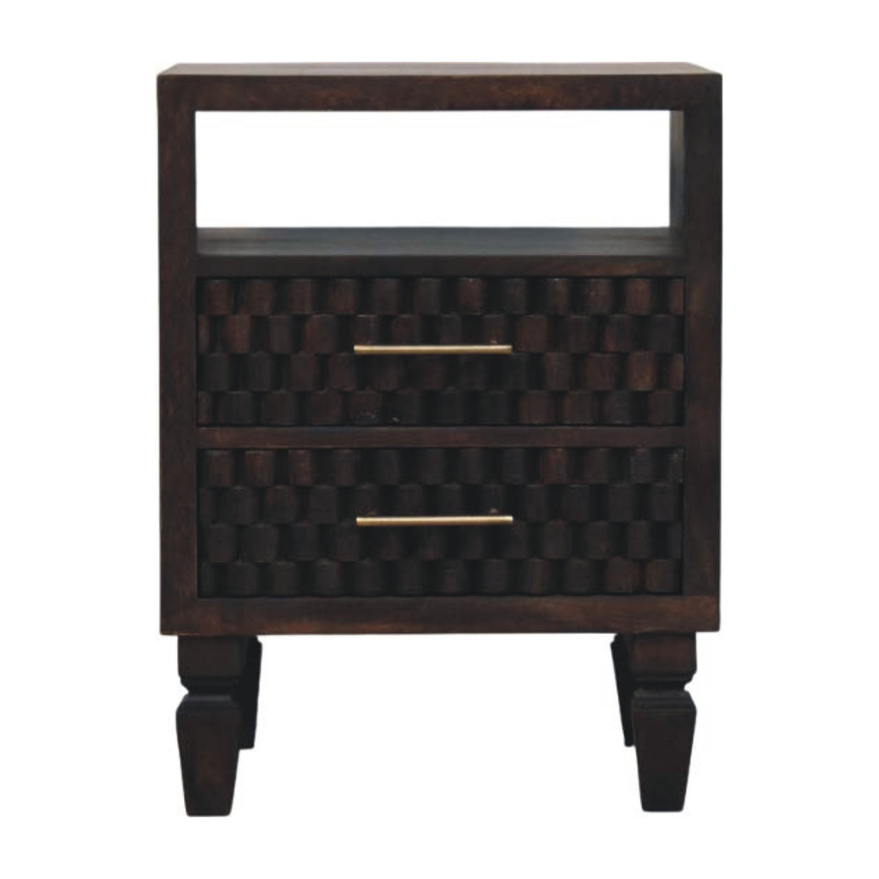 Arno Bedside, Mango Wood, Dark Brown