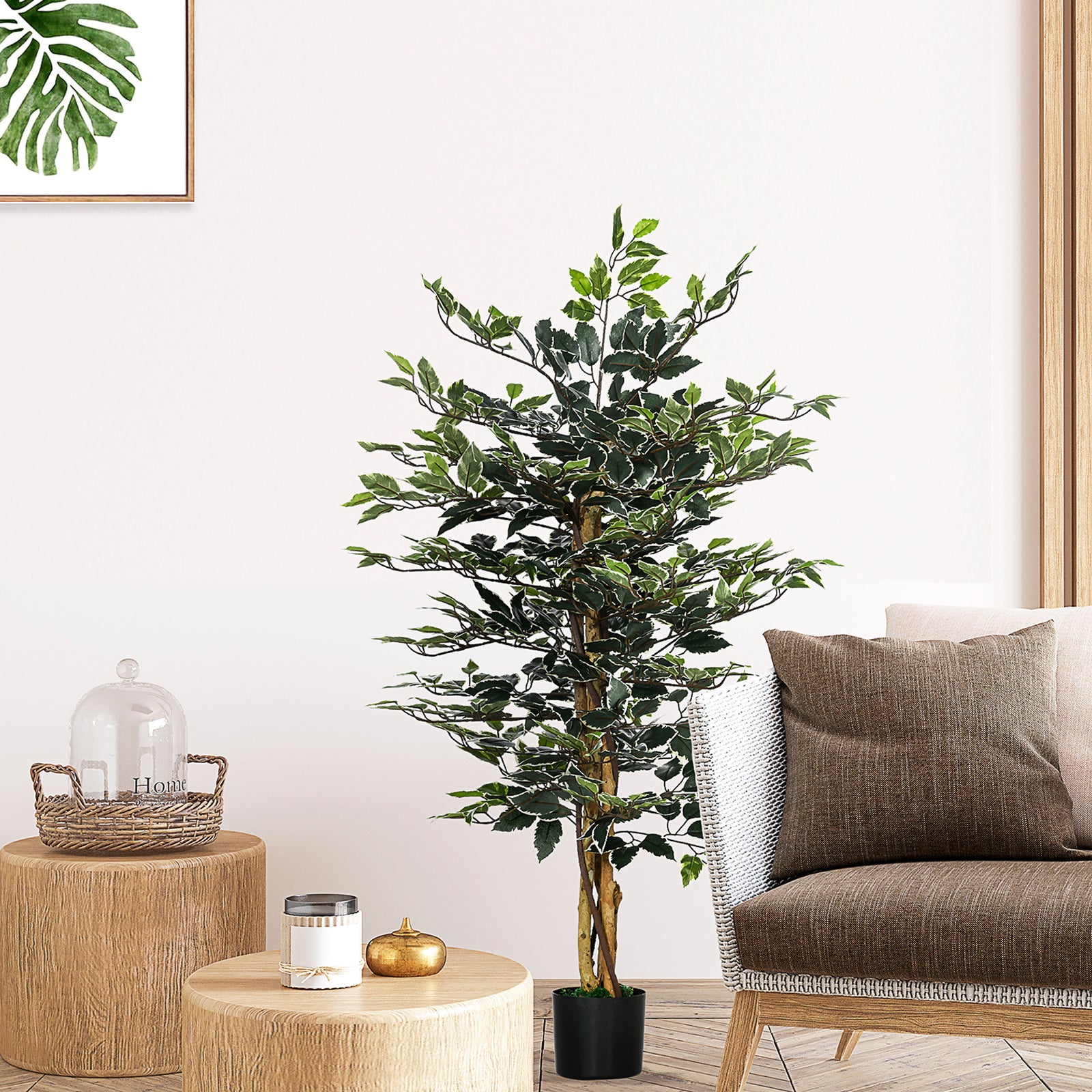 Artificial 130cm Ficus Tree With Lifelike Leaves