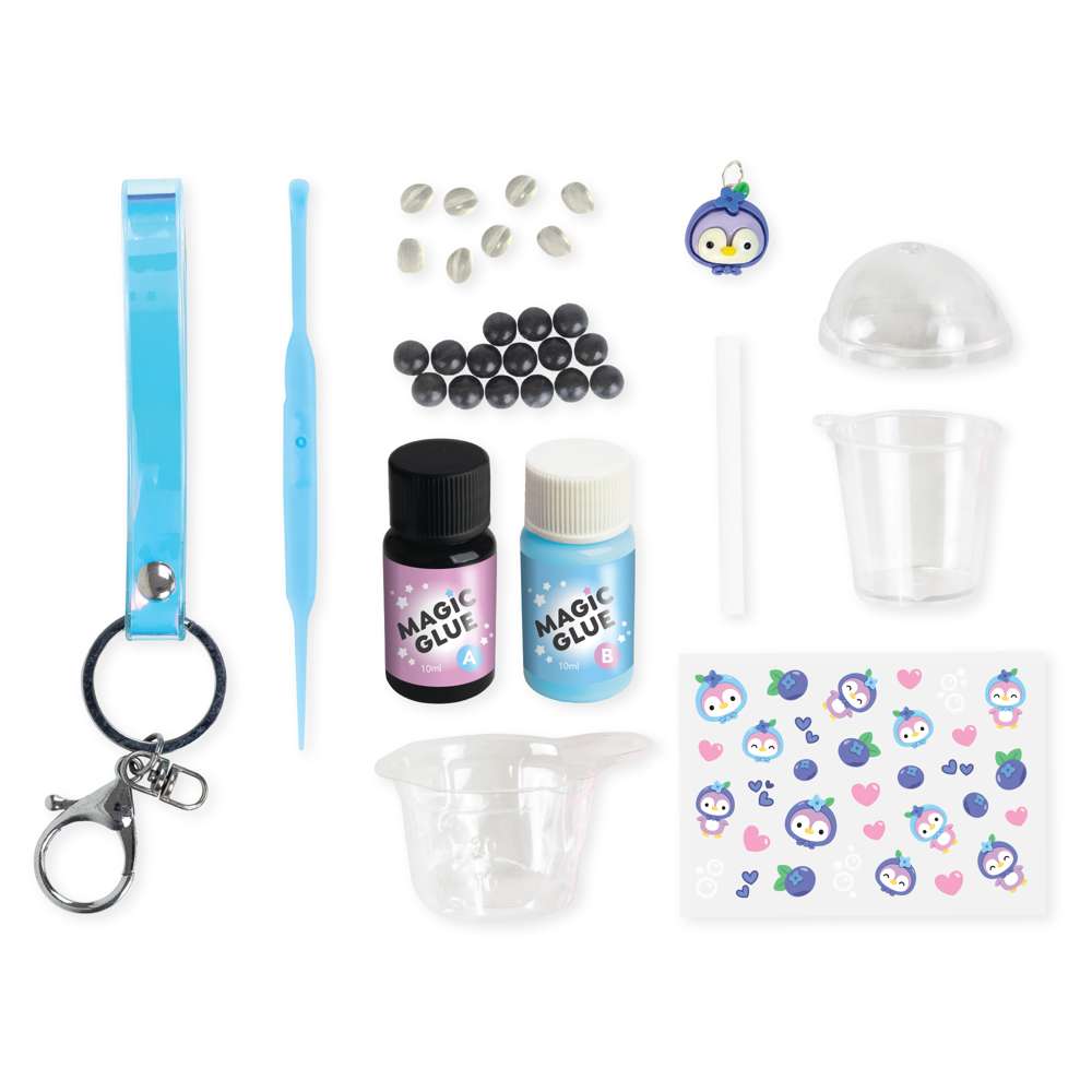 Tiger Tribe Bag Charm Kit - Blueberry Bubble Tea