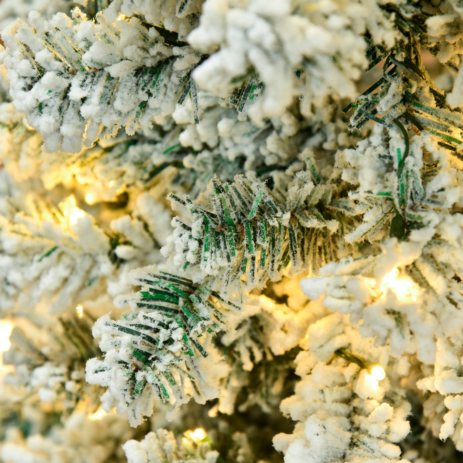 4/5/6ft Prelit Snow Flocked Christmas Tree With Light | 6ft | Green