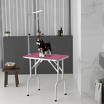 Foldable Dog Grooming Table Adjustable Arm 81x49x80cm | Pink