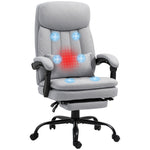 Microfibre Massage Chair Lumbar Grey