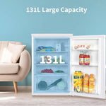 Comfee 131l Under Counter Fridge, Large Capacity Refrigerator With Light, 3 Removable Shelves & Crisper Drawer