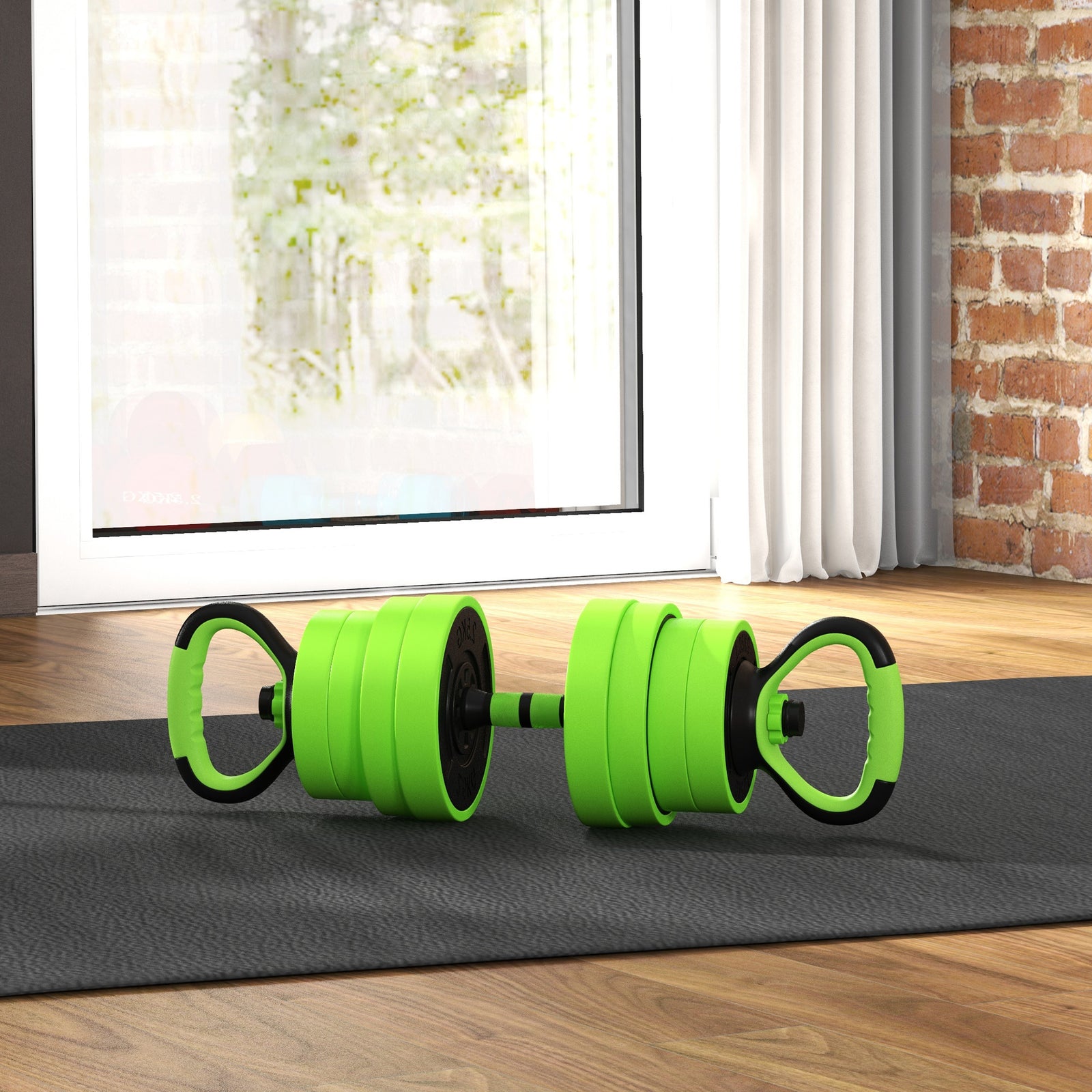 4-in-1 Weight Dumbbells Set Barbell | 30kg | Green