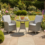 Hampton Rattan 2 Seat Bistro Set In Dove Grey | 2 Seat | Light Grey