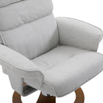 Recliner Chair Ottoman Set 360° Swivel Sofa Wood Base